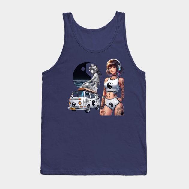 Kawaii, Charming Anime Girl T2  | Catsie Cat Tank Top by Catsie Cat